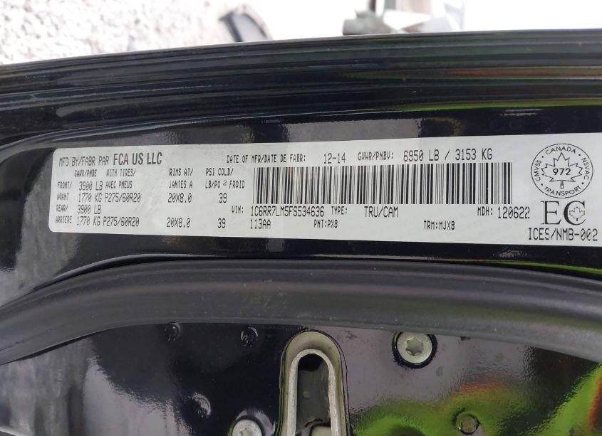 Photo 9 of 2015 Ram 1500 SLT (VIN 1C6RR7LM5FS534636)