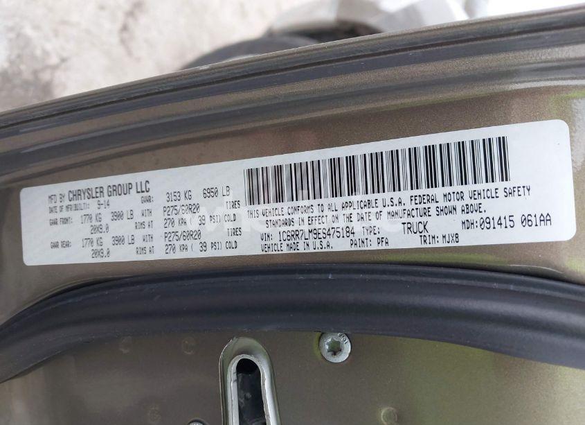 Photo 9 of 2014 Ram 1500 BIG HORN (VIN 1C6RR7LM9ES475184)