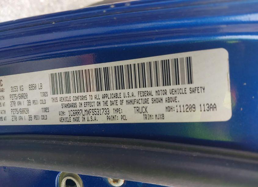 Photo 9 of 2015 Ram 1500 BIG HORN (VIN 1C6RR7LMXFS531733)