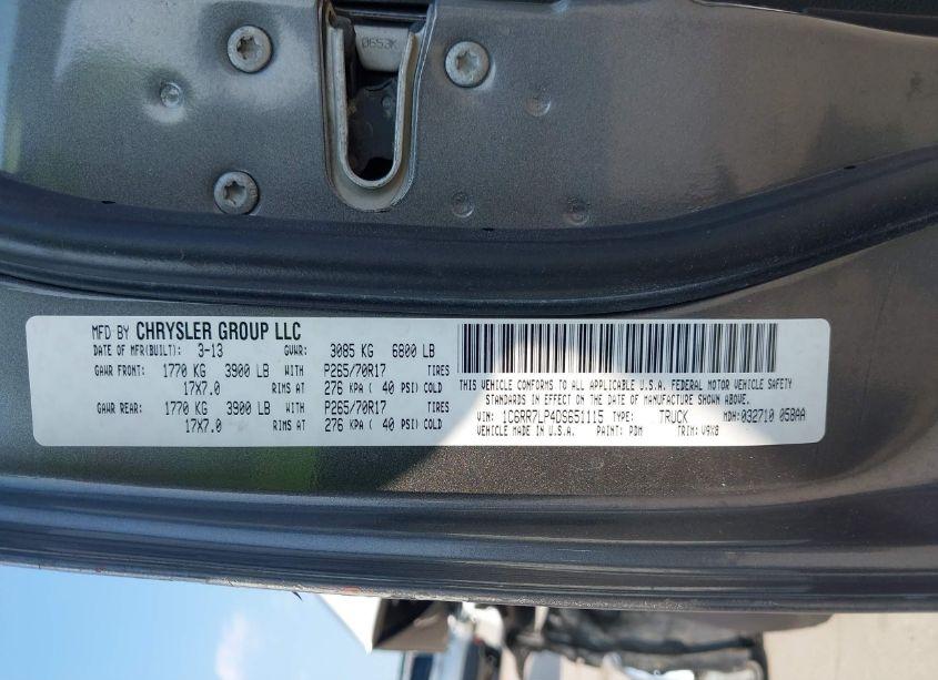 Photo 9 of 2013 Ram 1500 SLT (VIN 1C6RR7LP4DS651115)