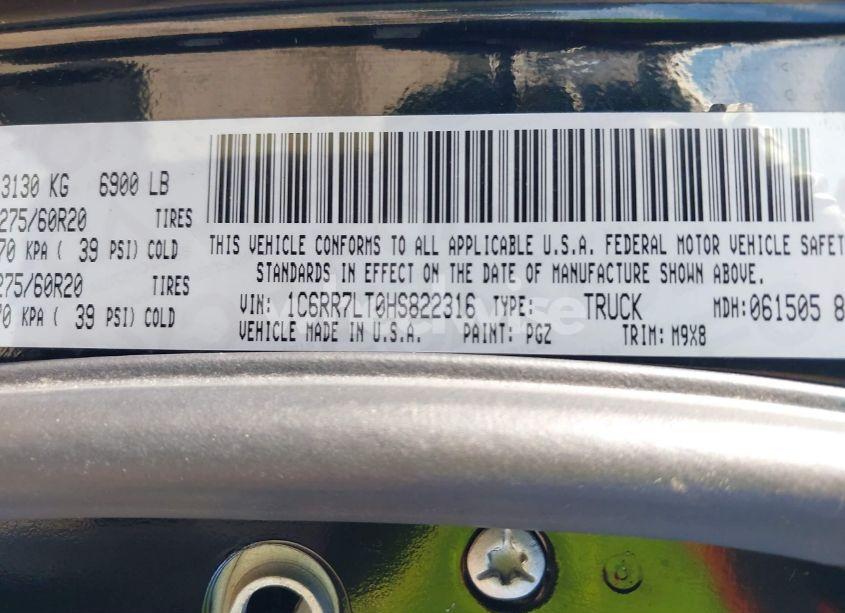 Photo 9 of 2017 Ram 1500 BIG HORN 4X4 5'7 BOX (VIN 1C6RR7LT0HS822316)
