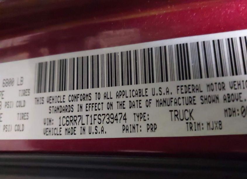 Photo 9 of 2015 Ram 1500 OUTDOORSMAN (VIN 1C6RR7LT1FS739474)