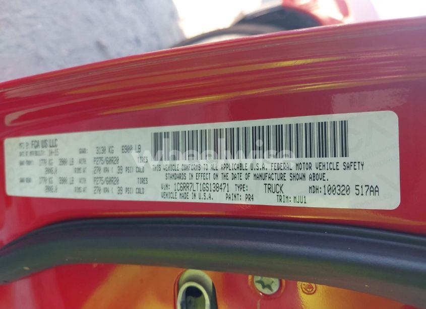 Photo 9 of 2016 Ram 1500 BIG HORN (VIN 1C6RR7LT1GS138471)