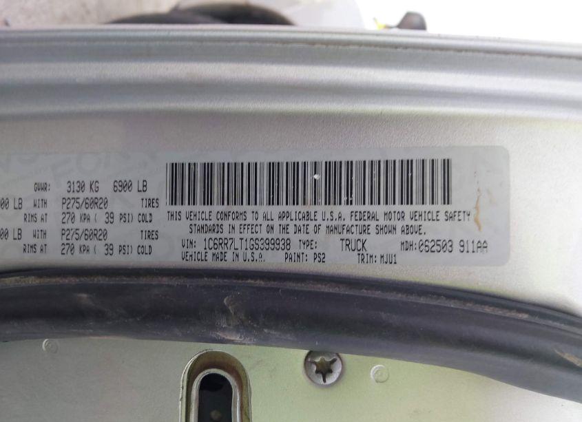 Photo 9 of 2016 Ram 1500 LONE STAR (VIN 1C6RR7LT1GS399938)