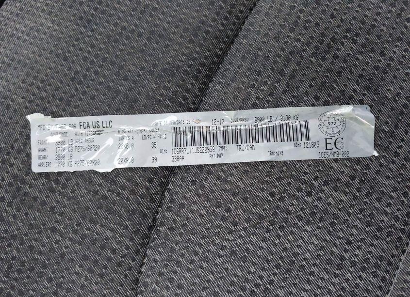 Photo 9 of 2018 Ram 1500 SLT (VIN 1C6RR7LT1JS222958)