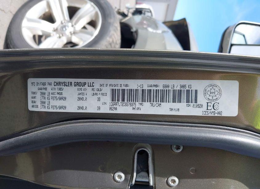 Photo 9 of 2013 Ram 1500 SLT (VIN 1C6RR7LT2DS579375)