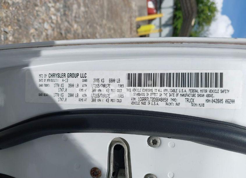 Photo 9 of 2013 Ram 1500 OUTDOORSMAN (VIN 1C6RR7LT2DS648050)