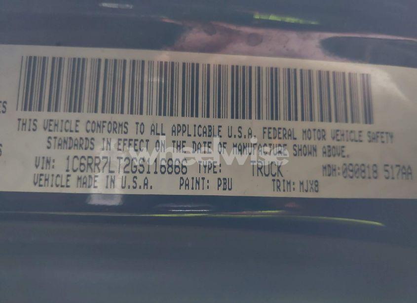 Photo 9 of 2016 Ram 1500 BIG HORN (VIN 1C6RR7LT2GS116866)