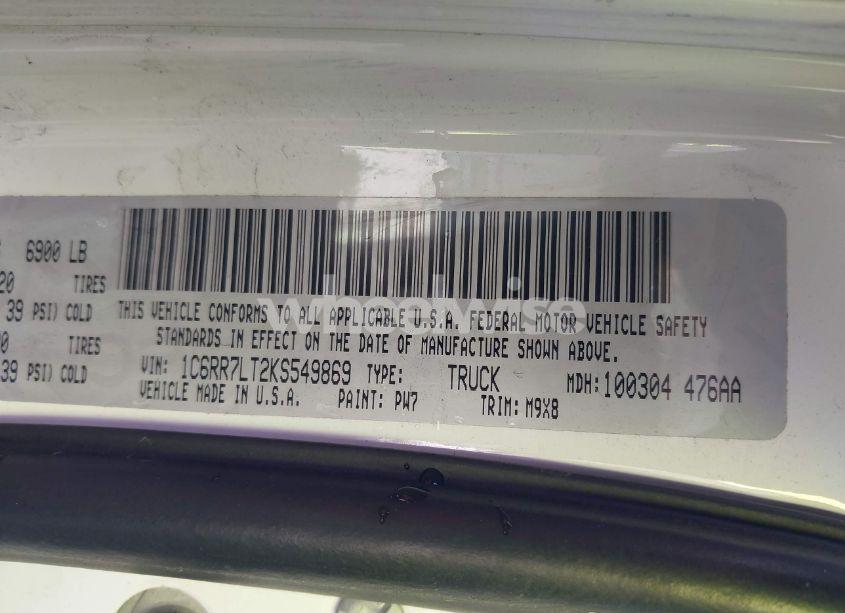 Photo 9 of 2019 Ram 1500 CLASSIC BIG HORN 4X4 5'7 BOX (VIN 1C6RR7LT2KS549869)