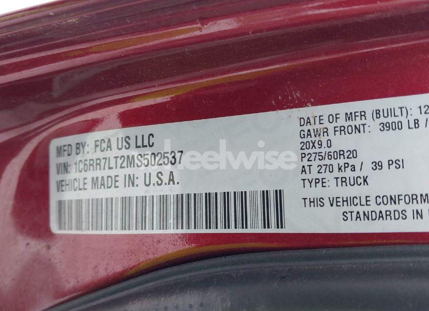 Photo 9 of 2021 Ram 1500 CLASSIC WARLOCK 4X4 5'7 BOX (VIN 1C6RR7LT2MS502537)