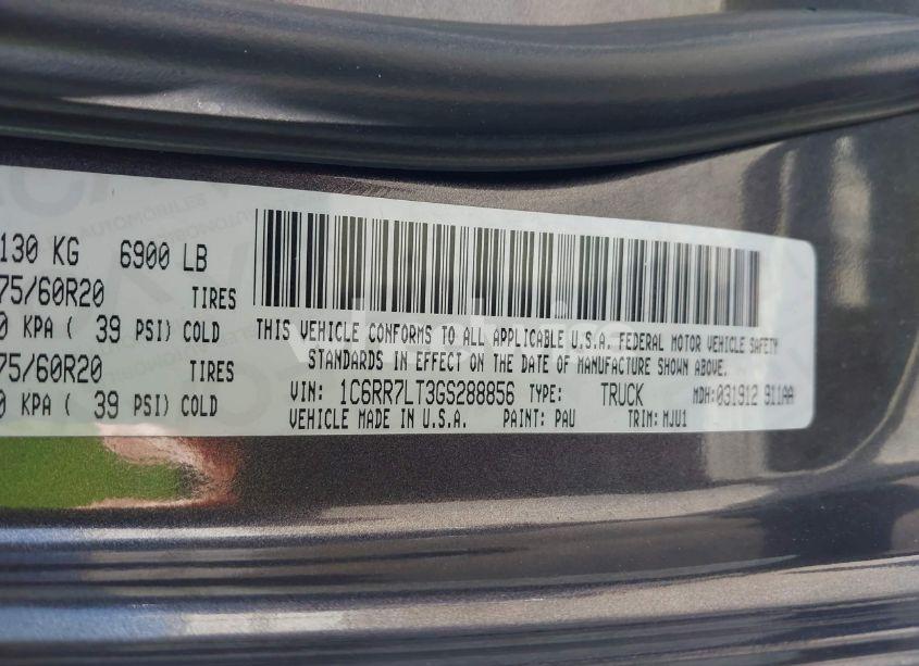 Photo 9 of 2016 Ram 1500 BIG HORN (VIN 1C6RR7LT3GS288856)