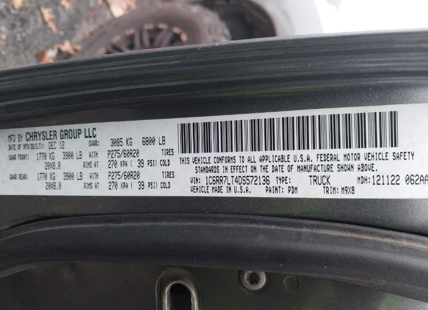 Photo 9 of 2013 Ram 1500 BIG HORN (VIN 1C6RR7LT4DS572136)