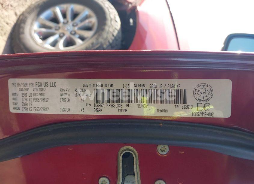 Photo 9 of 2015 Ram 1500 SLT (VIN 1C6RR7LT4FS601346)