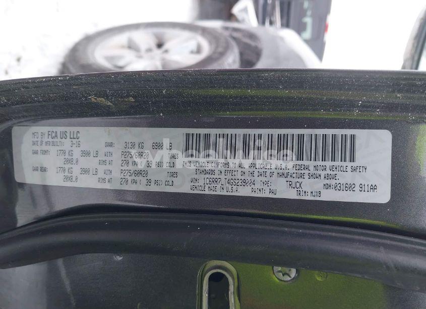 Photo 9 of 2016 Ram 1500 BIG HORN (VIN 1C6RR7LT4GS239004)