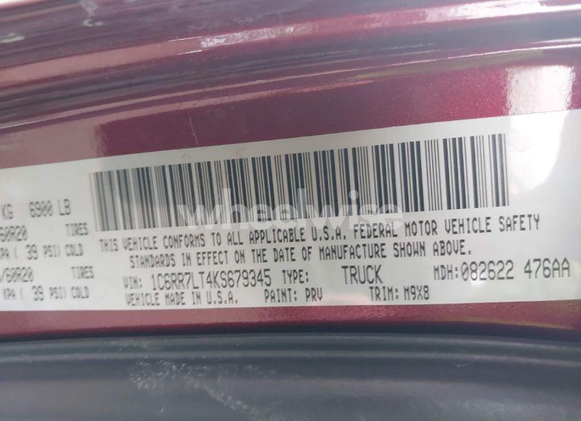 Photo 9 of 2019 Ram 1500 CLASSIC BIG HORN 4X4 5'7 BOX (VIN 1C6RR7LT4KS679345)