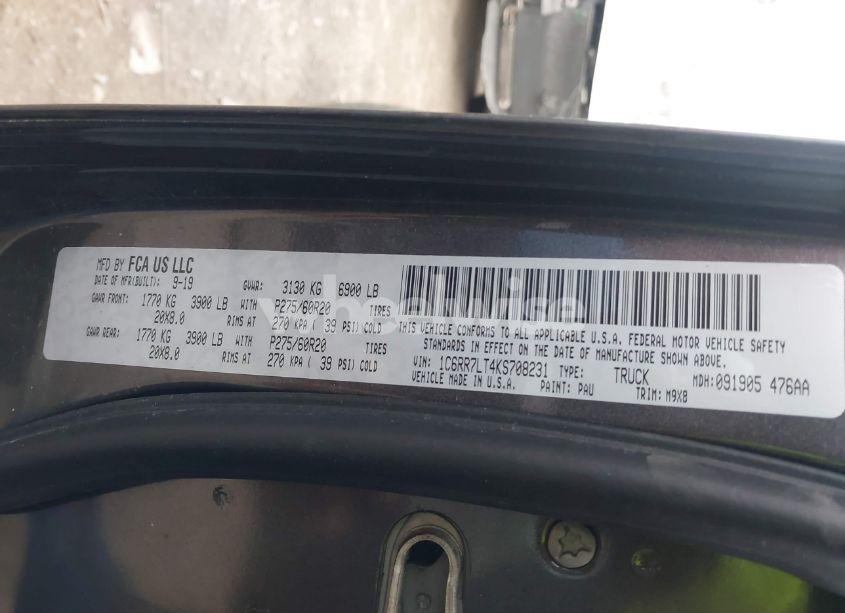 Photo 9 of 2019 Ram 1500 CLASSIC BIG HORN 4X4 5'7 BOX (VIN 1C6RR7LT4KS708231)