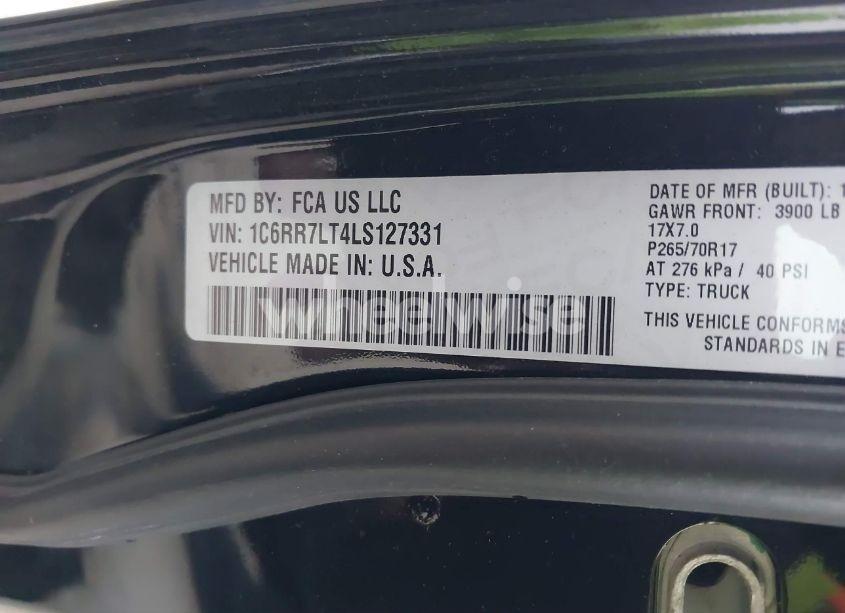 Photo 9 of 2020 Ram 1500 CLASSIC SLT 4X4 5'7 BOX (VIN 1C6RR7LT4LS127331)