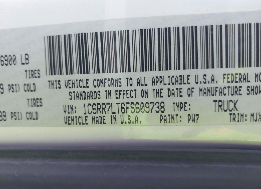 Photo 9 of 2015 Ram 1500 BIG HORN (VIN 1C6RR7LT6FS609738)