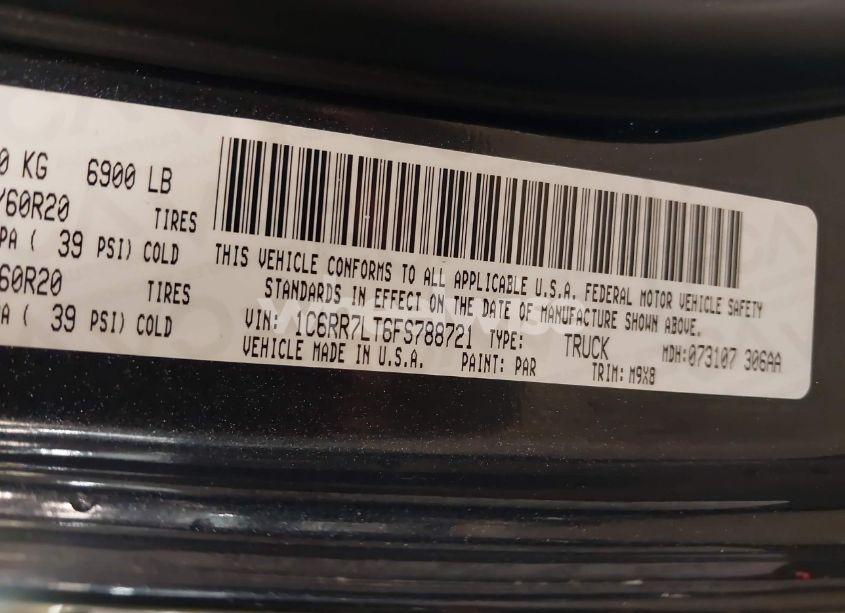 Photo 9 of 2015 Ram 1500 BIG HORN (VIN 1C6RR7LT6FS788721)