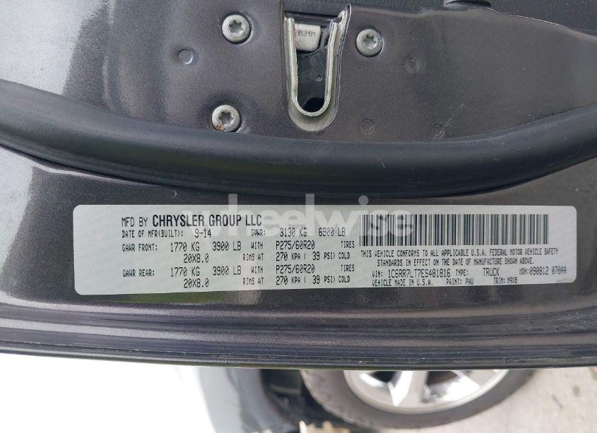 Photo 9 of 2014 Ram 1500 BIG HORN (VIN 1C6RR7LT7ES481816)