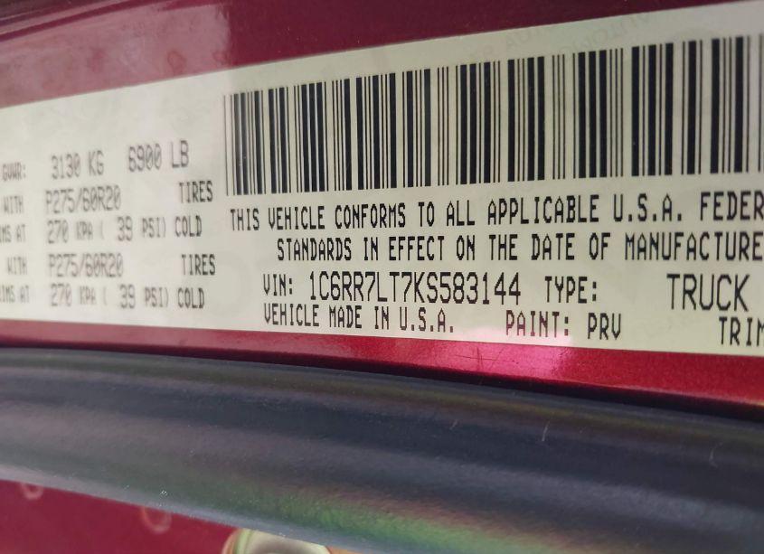 Photo 9 of 2019 Ram 1500 CLASSIC LONE STAR SILVER 4X4 5'7 BOX (VIN 1C6RR7LT7KS583144)