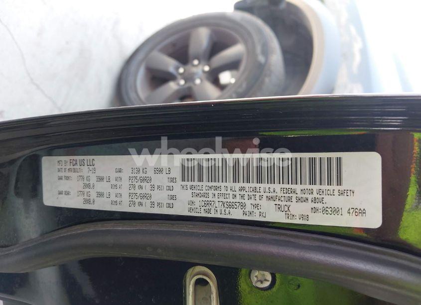 Photo 9 of 2019 Ram 1500 CLASSIC WARLOCK 4X4 5'7 BOX (VIN 1C6RR7LT7KS665780)