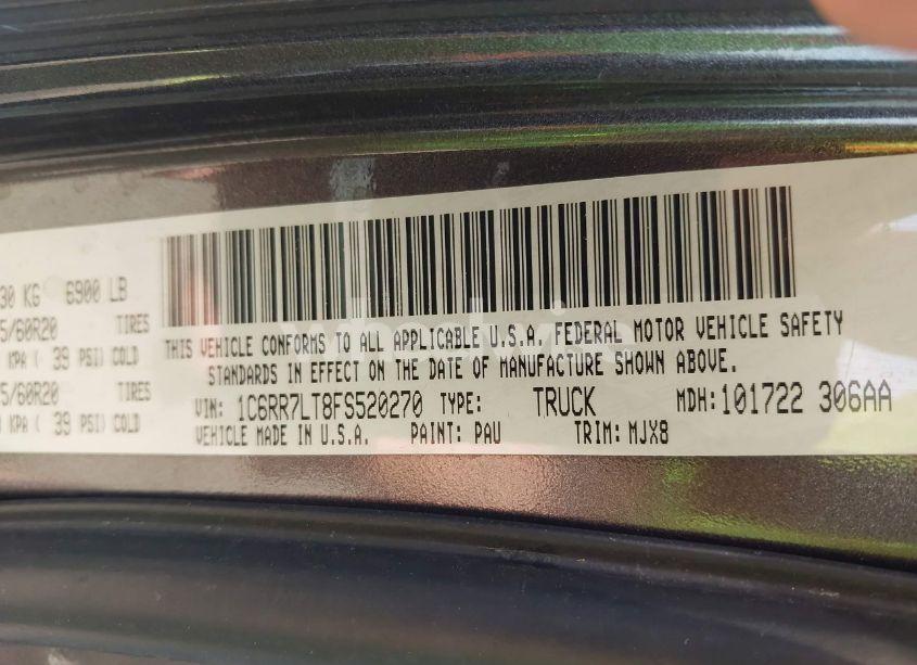 Photo 9 of 2015 Ram 1500 BIG HORN (VIN 1C6RR7LT8FS520270)