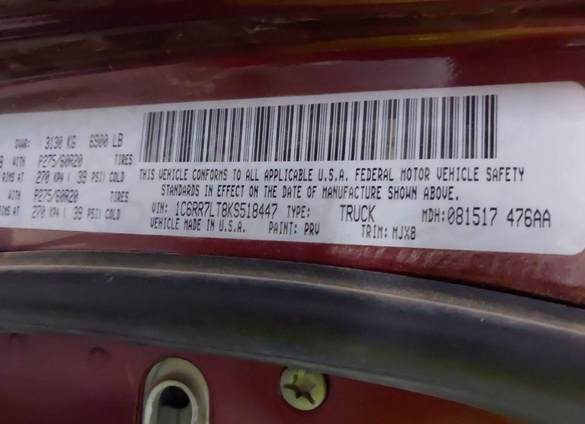 Photo 9 of 2019 Ram 1500 CLASSIC BIG HORN 4X4 5'7 BOX (VIN 1C6RR7LT8KS518447)