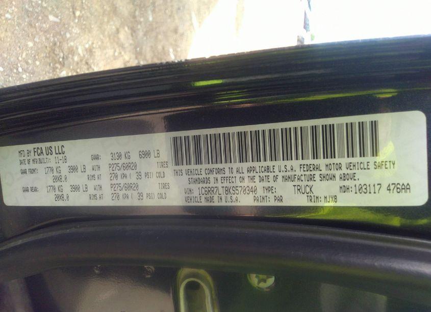 Photo 9 of 2019 Ram 1500 CLASSIC BIG HORN 4X4 5'7 BOX (VIN 1C6RR7LT8KS570340)