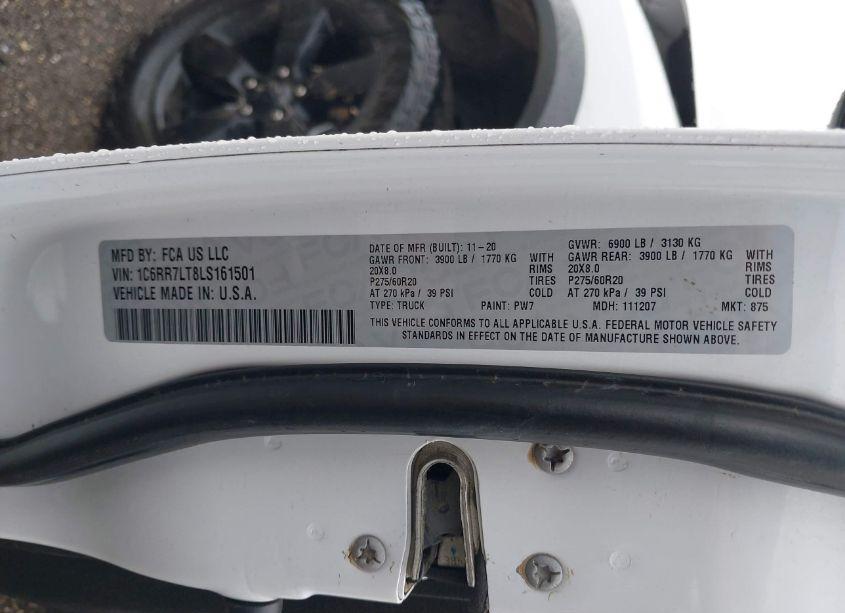 Photo 9 of 2020 Ram 1500 CLASSIC WARLOCK 4X4 5'7 BOX (VIN 1C6RR7LT8LS161501)