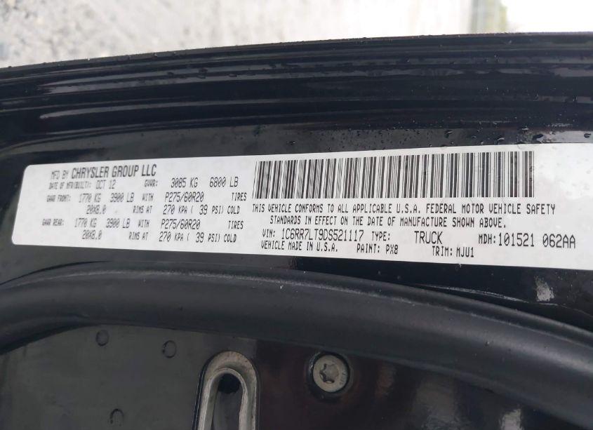 Photo 9 of 2013 Ram 1500 BIG HORN (VIN 1C6RR7LT9DS521117)