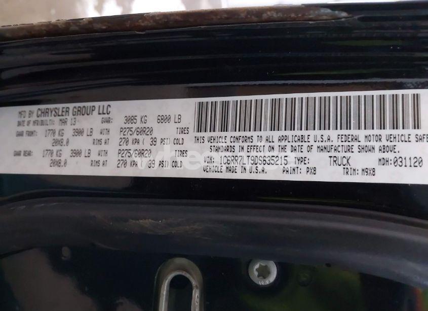 Photo 9 of 2013 Ram 1500 BIG HORN (VIN 1C6RR7LT9DS635215)