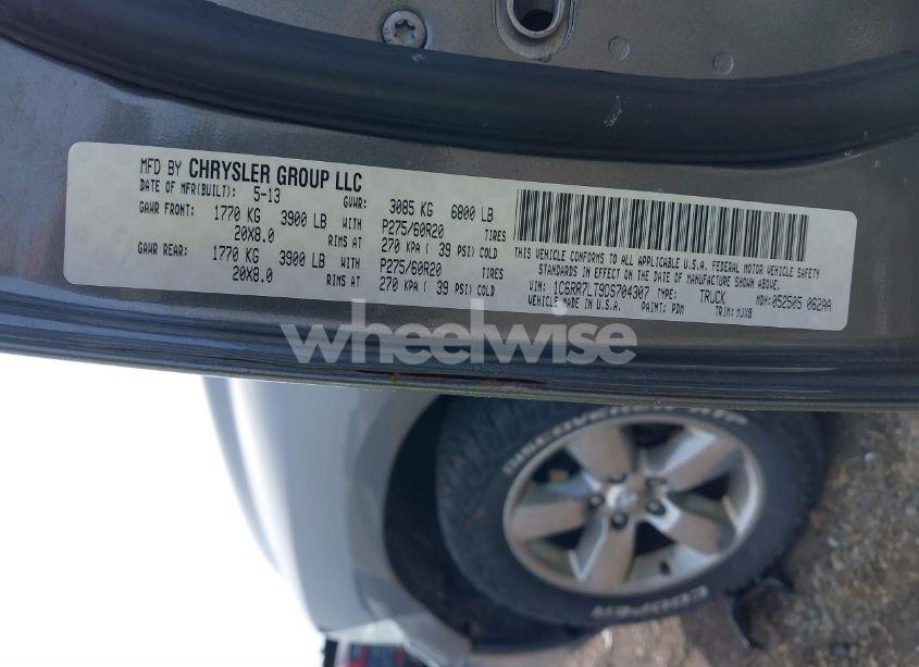 Photo 9 of 2013 Ram 1500 BIG HORN (VIN 1C6RR7LT9DS704307)