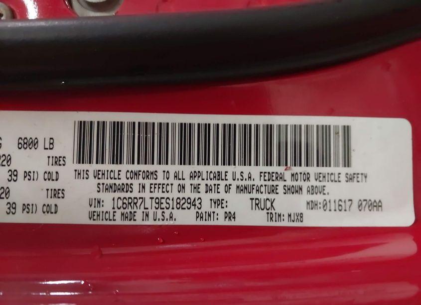 Photo 9 of 2014 Ram 1500 BIG HORN (VIN 1C6RR7LT9ES182943)