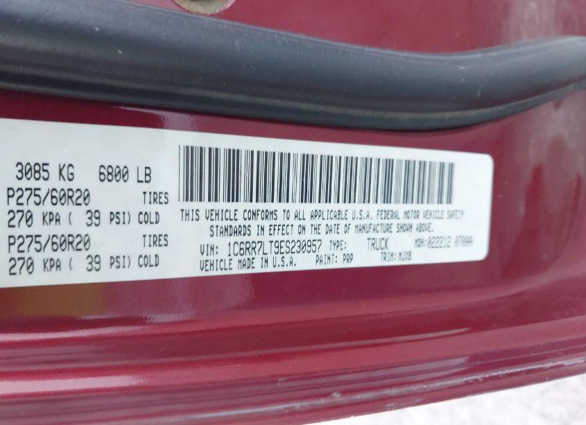 Photo 9 of 2014 Ram 1500 BIG HORN (VIN 1C6RR7LT9ES230957)