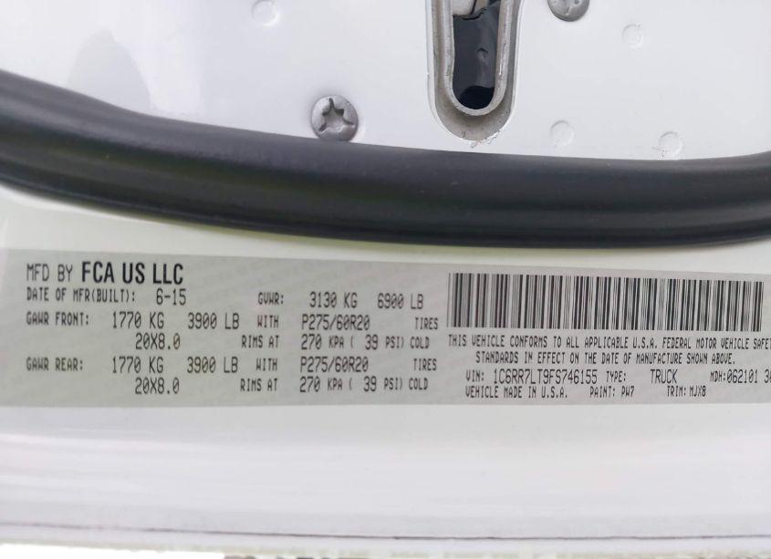 Photo 9 of 2015 Ram 1500 BIG HORN (VIN 1C6RR7LT9FS746155)