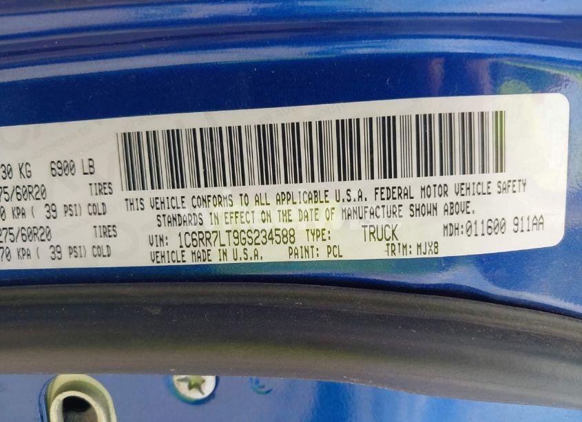 Photo 9 of 2016 Ram 1500 OUTDOORSMAN (VIN 1C6RR7LT9GS234588)