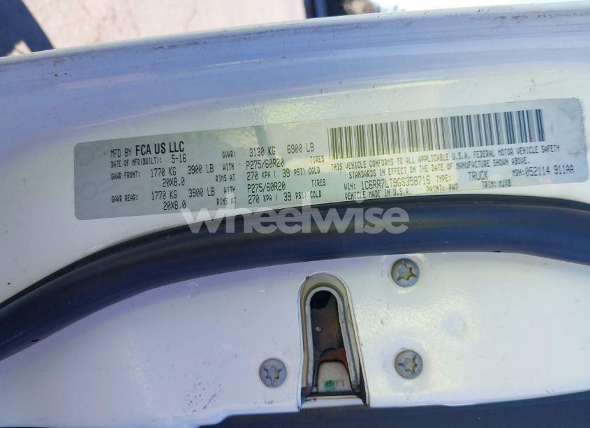 Photo 9 of 2016 Ram 1500 BIG HORN (VIN 1C6RR7LT9GS358716)