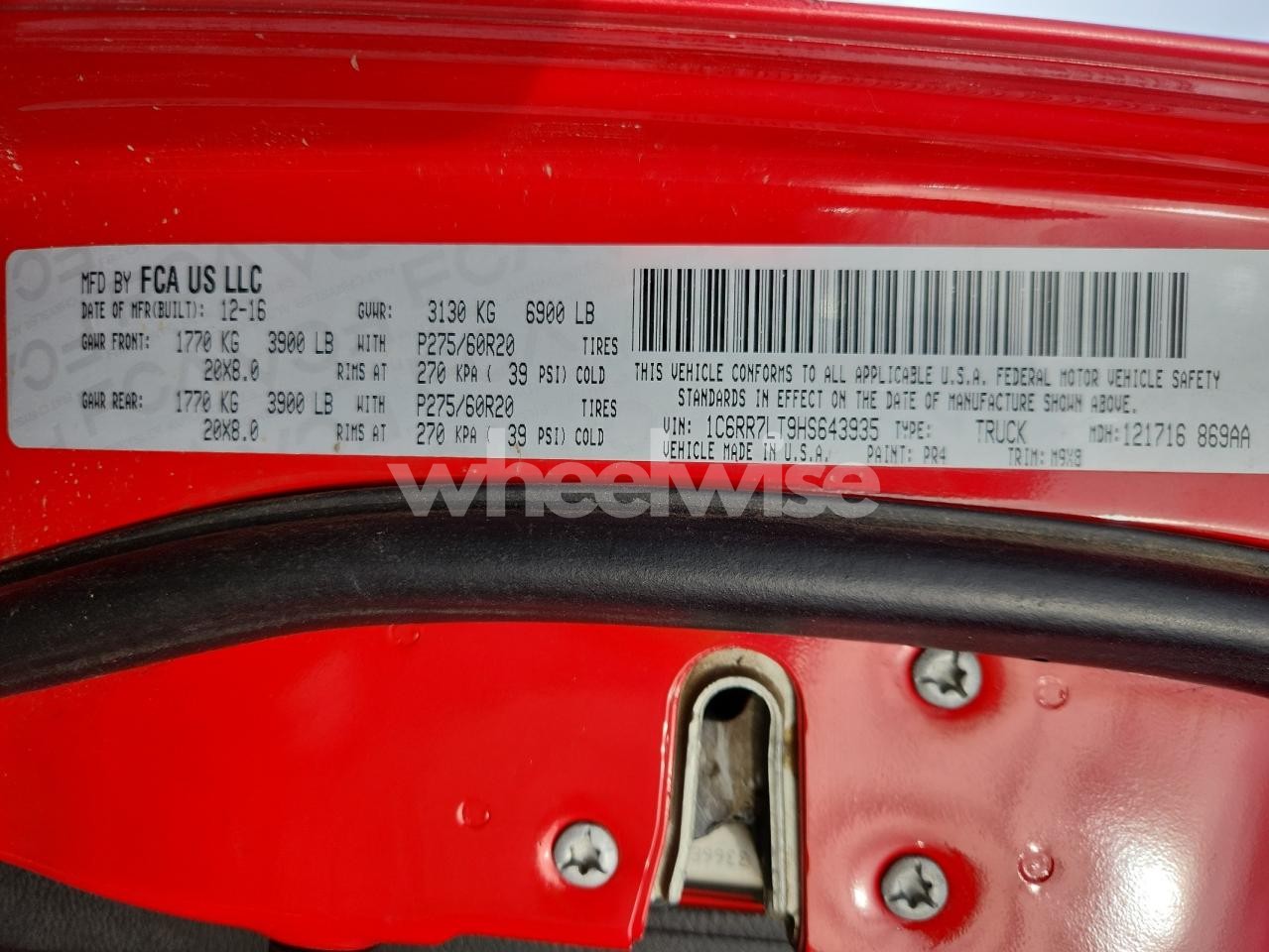 Photo 13 of 2017 RAM 1500 SLT (VIN 1C6RR7LT9HS643935)