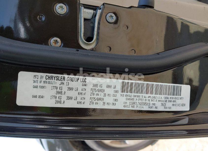 Photo 9 of 2013 Ram 1500 BIG HORN (VIN 1C6RR7LTXDS585019)