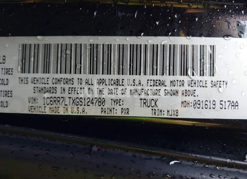 Photo 9 of 2016 Ram 1500 BIG HORN (VIN 1C6RR7LTXGS124780)