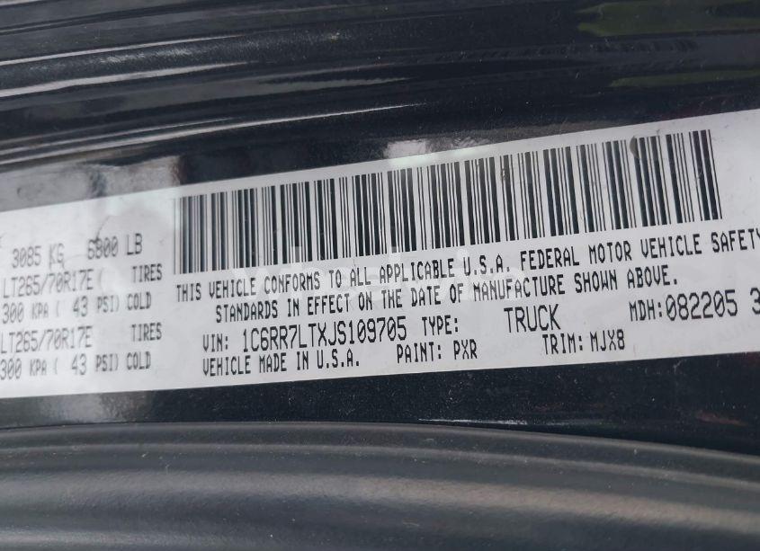 Photo 9 of 2018 Ram 1500 HARVEST 4X4 5'7 BOX (VIN 1C6RR7LTXJS109705)