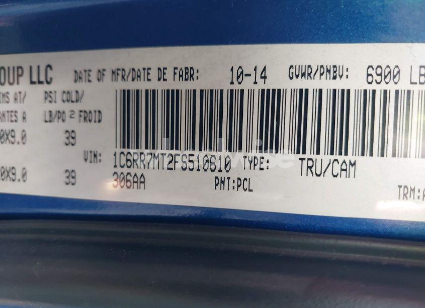 Photo 9 of 2015 Ram 1500 SPORT (VIN 1C6RR7MT2FS510610)