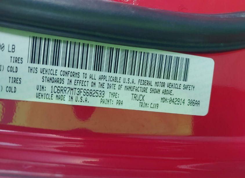 Photo 9 of 2015 Ram 1500 SPORT (VIN 1C6RR7MT3FS682533)