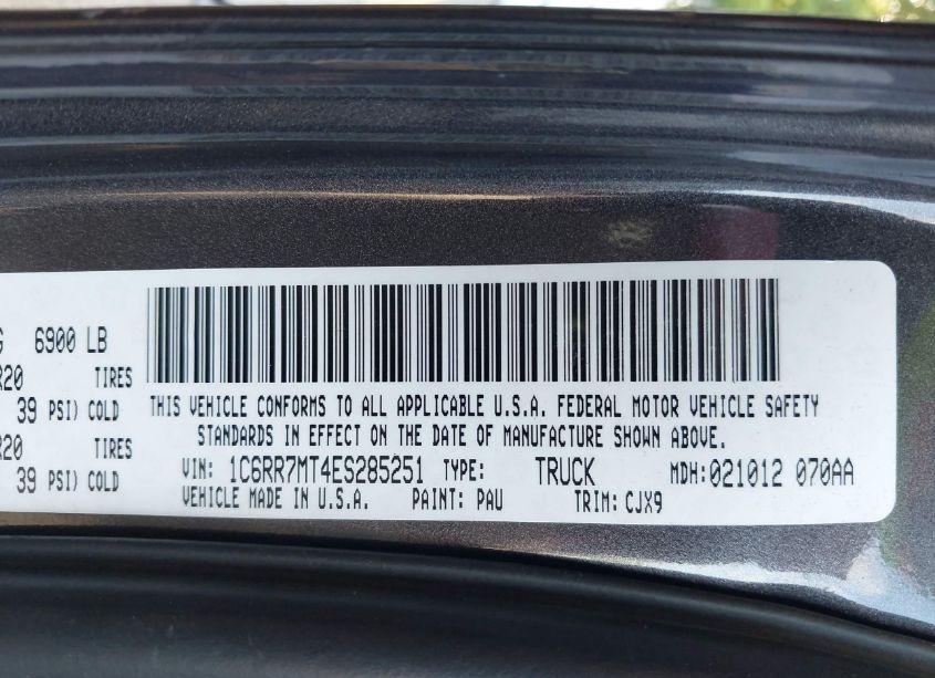 Photo 9 of 2014 Ram 1500 SPORT (VIN 1C6RR7MT4ES285251)