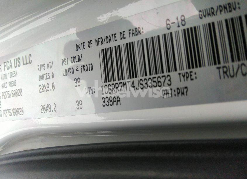 Photo 9 of 2018 Ram 1500 SPORT (VIN 1C6RR7MT4JS335673)