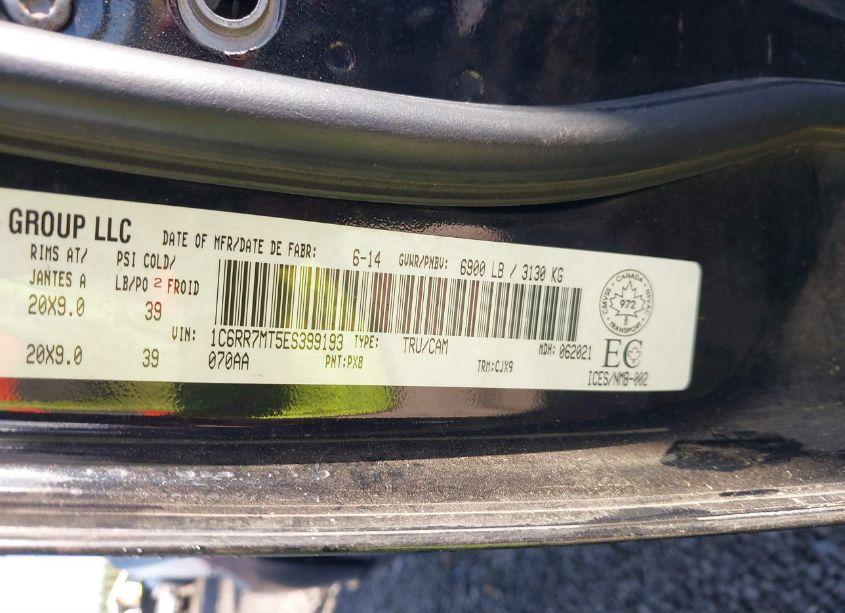 Photo 9 of 2014 Ram 1500 SPORT (VIN 1C6RR7MT5ES399193)