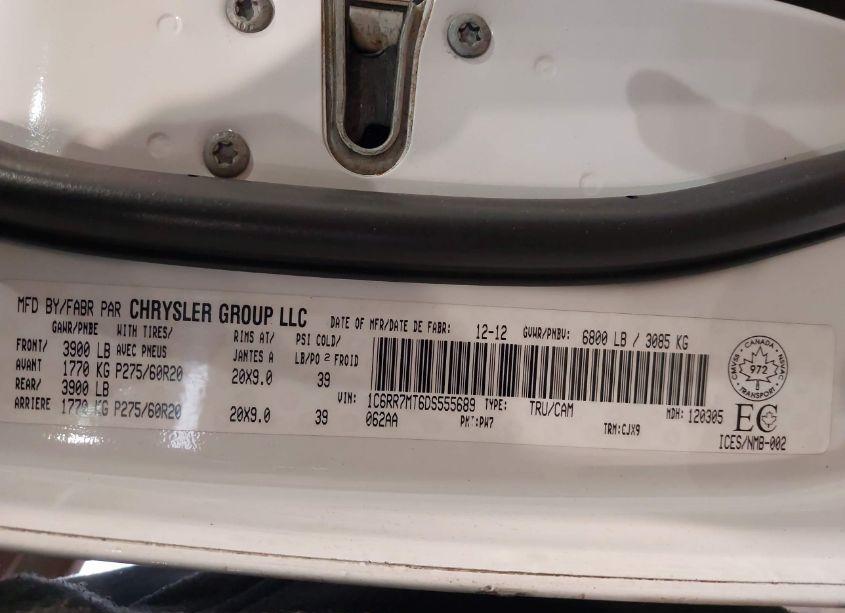 Photo 9 of 2013 Ram 1500 SPORT (VIN 1C6RR7MT6DS555689)