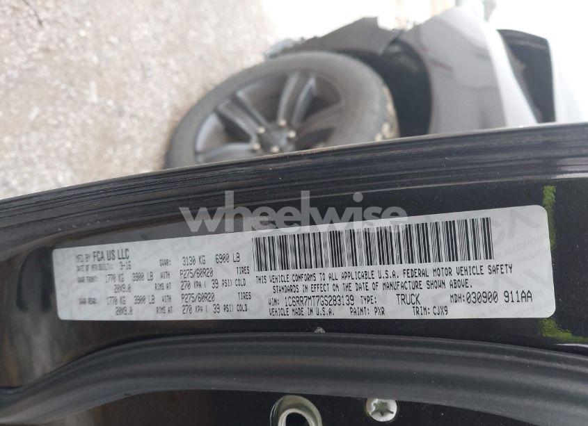 Photo 9 of 2016 Ram 1500 SPORT (VIN 1C6RR7MT7GS283139)