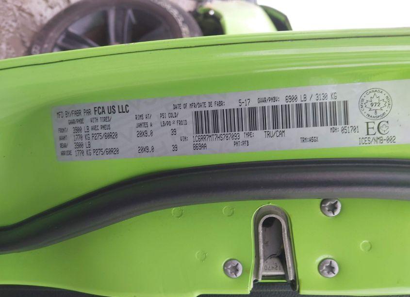 Photo 9 of 2017 Ram 1500 SPORT (VIN 1C6RR7MT7HS787093)